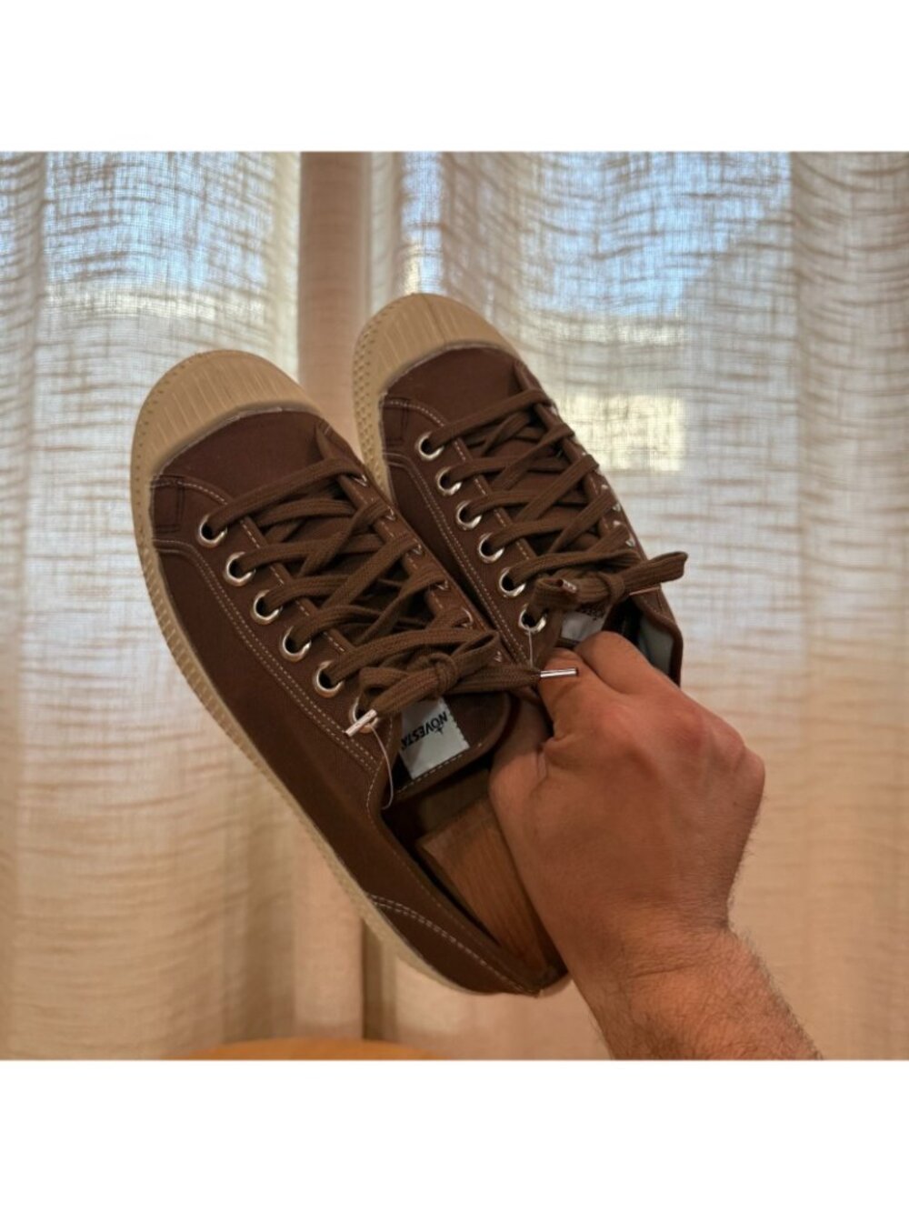 Novesta Star Master Contrast Stitch Sneakers in Brown/Beige Size 42 - Picture 4 of 11